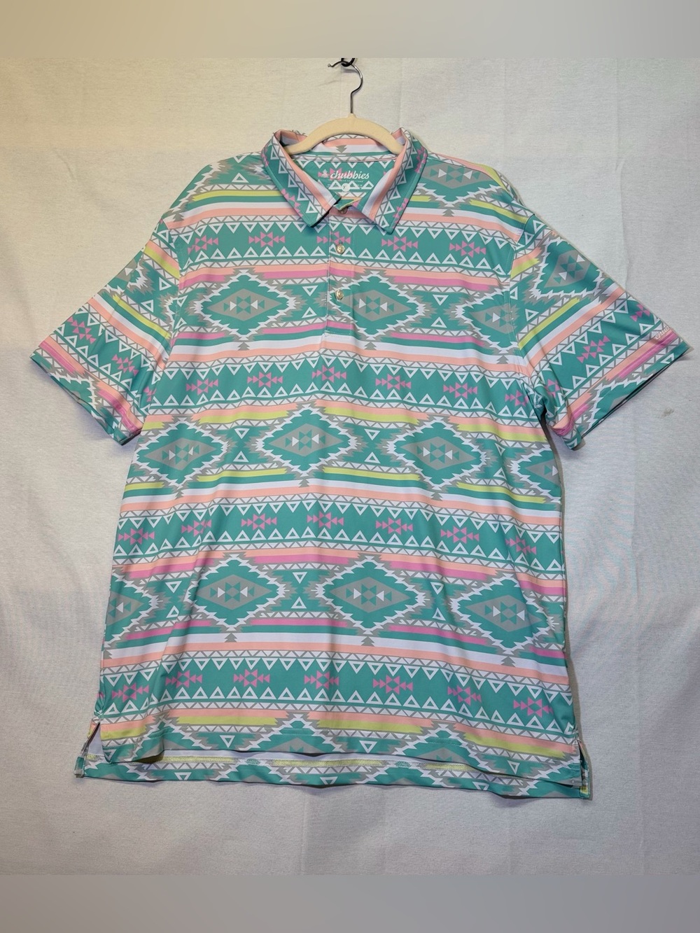chubbies‎ Teal Aztec Stripe Polo